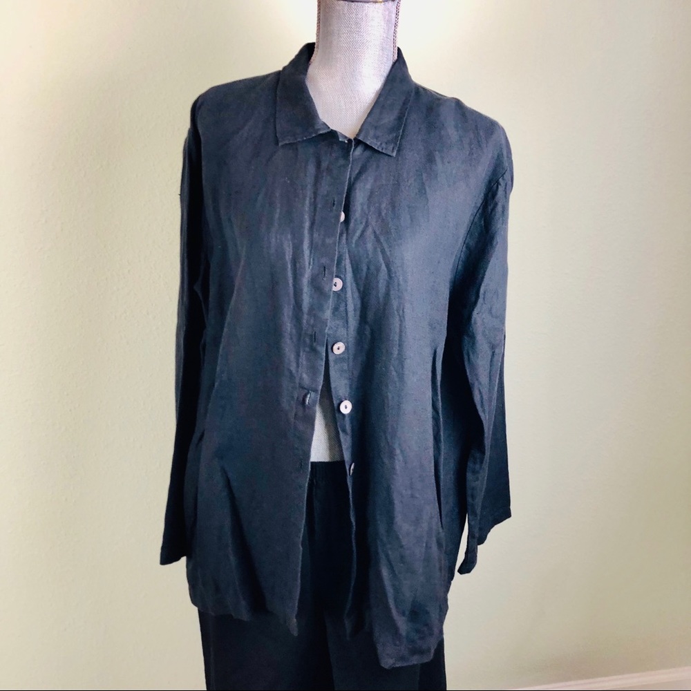 CTC Carol Turner Collection  LONG LINEN TOP/JACKET